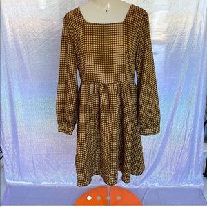 Vintage 1970’s Houndstooth Print Babydoll Dress